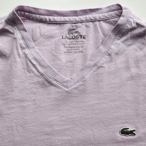 LACOSTE Lilac V-Neck Short-Sleeve Pima Cotton T-Shirt
